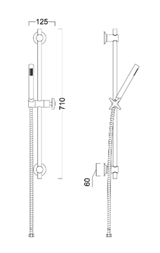 CROSS - Shower wallbar with hand shower by Park Avenue - view 3